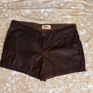 Anthropology Waxed Cotton Brown Shorts - Size 32